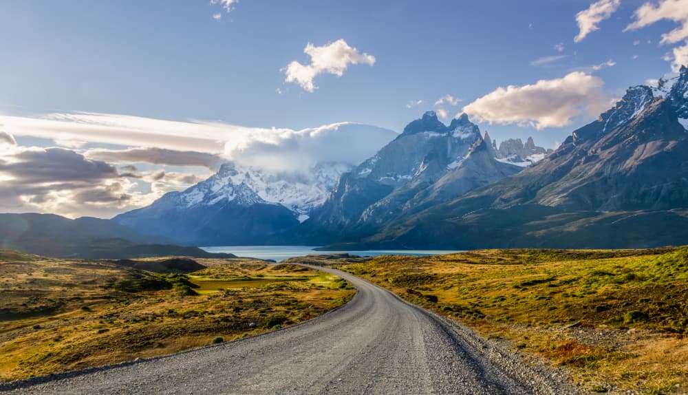 Winding Road to Snowy Peaks by Dorit Berkovits — canvas wall art