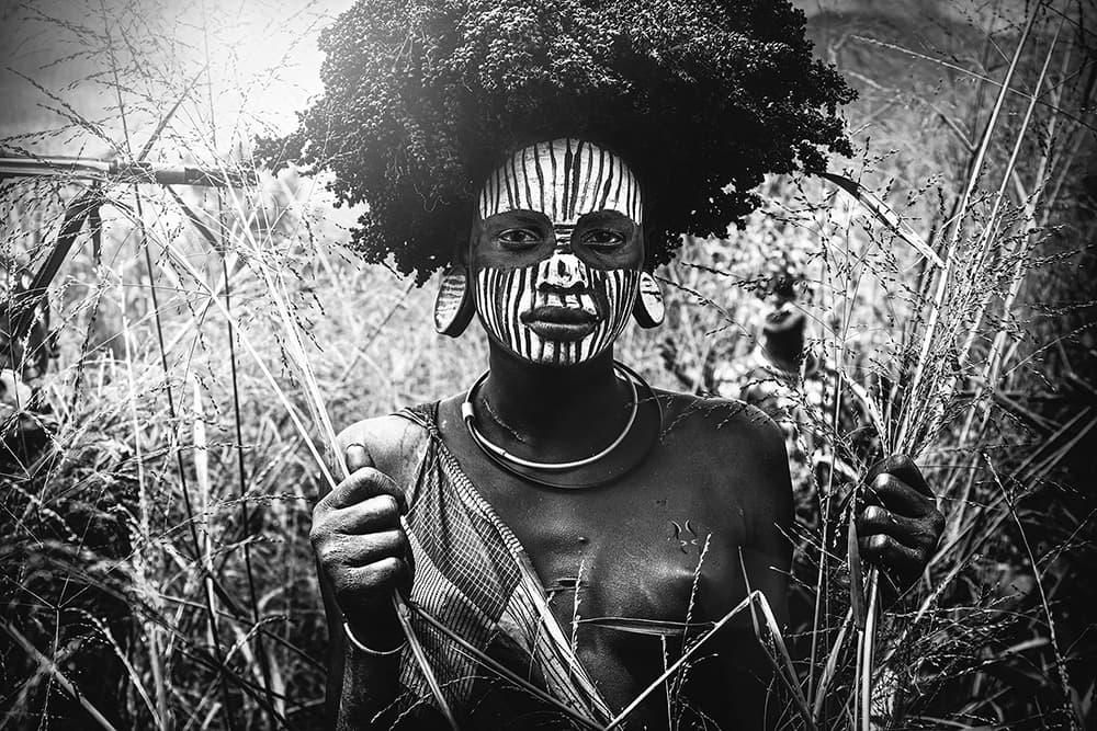 Striking Tribal Portrait by Svetlin Yosifov — canvas wall art
