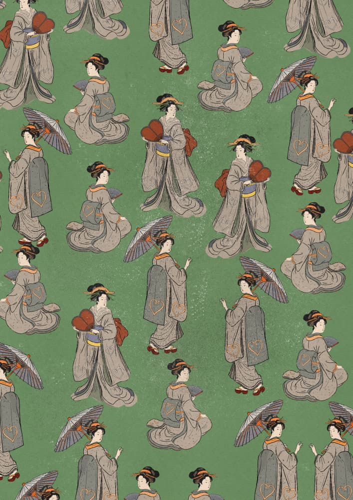 Japanese Kimono Pattern by Nicholas — canvas wall art