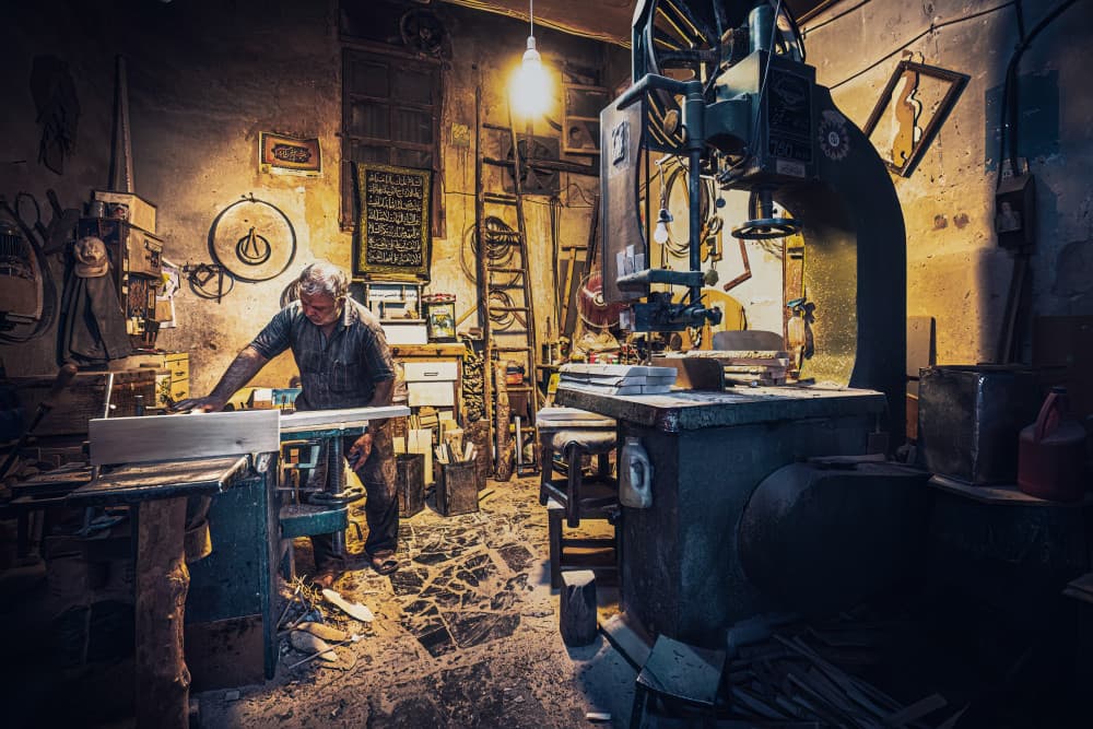 Old Workshop Craftsman by Marco Tagliarino — canvas wall art