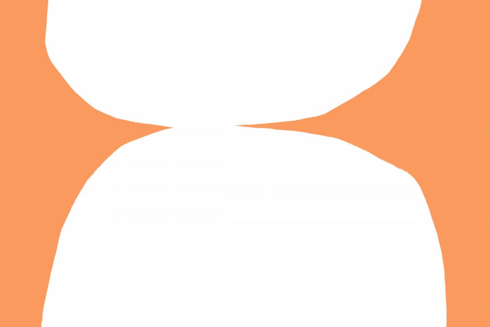Geometric White Shapes On An Orange Background by uplusmestudio — canvas wall art