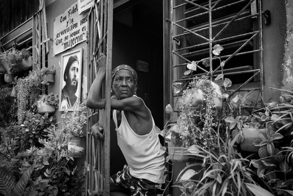 Old Cuban Woman Doorway by Elizabeth Cowle — canvas wall art