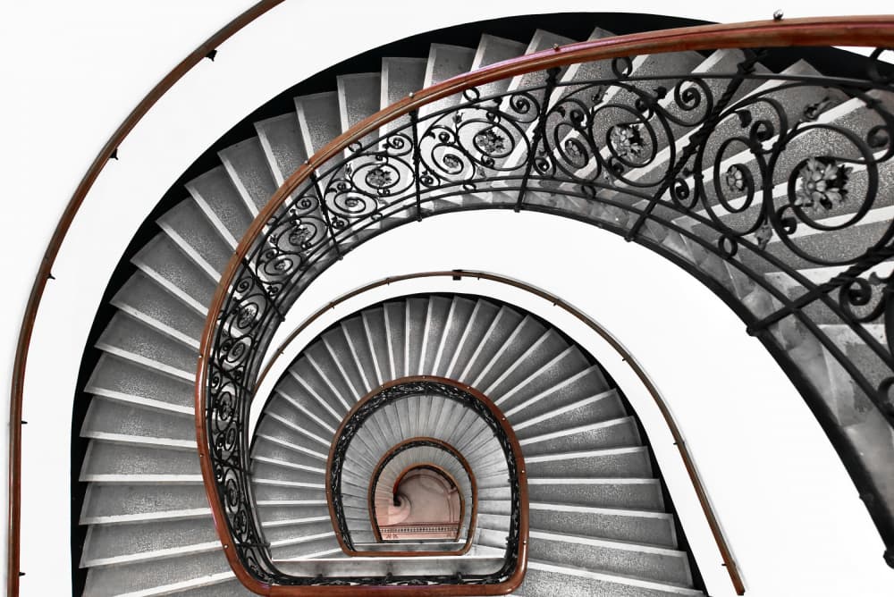 Elegant Spiral Staircase by Jorge Pimenta — canvas wall art