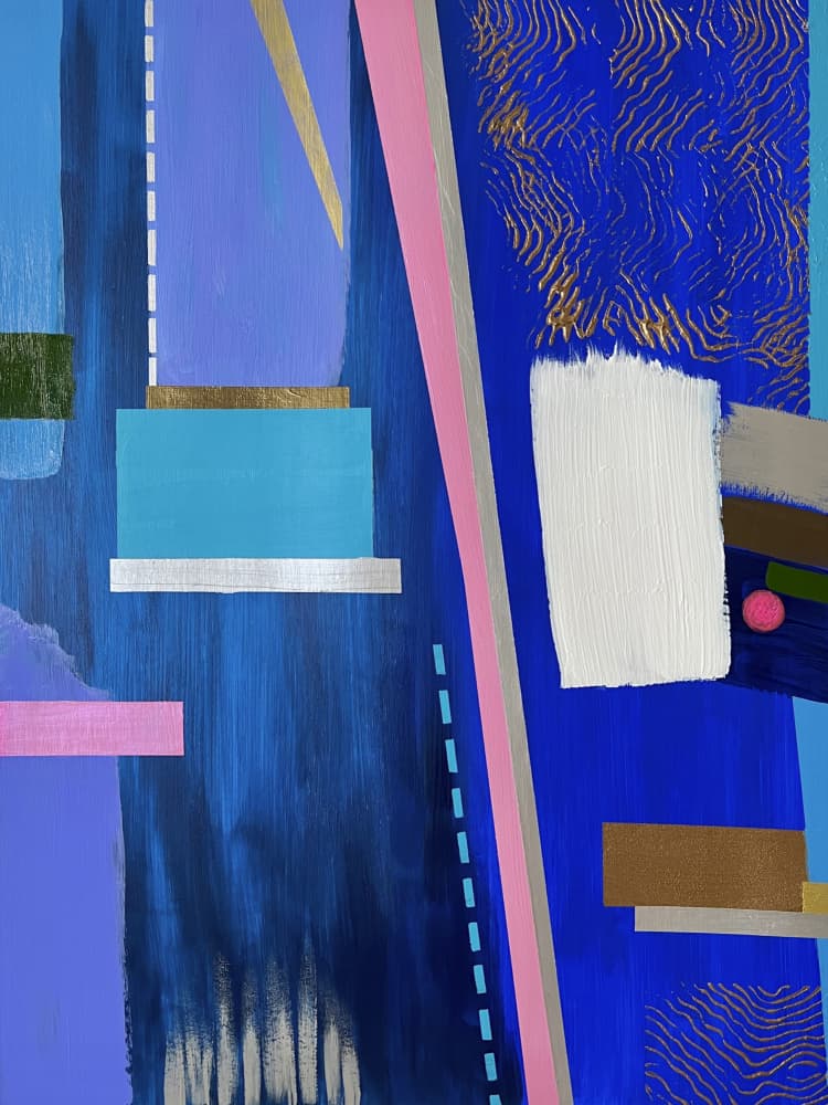 Vibrant Blue Geometry by Marina Kozyr — canvas wall art