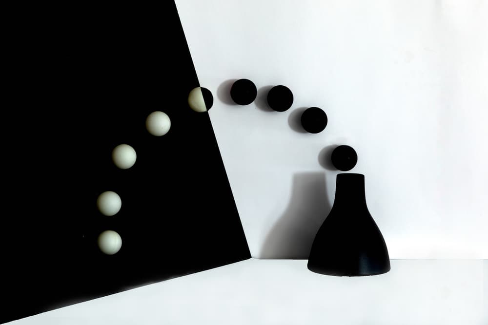 Black White Spheres Flow by Wendy Xu — canvas wall art