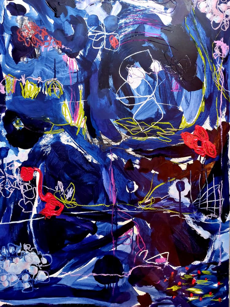 Dynamic Blue Abstract by Monika Riethmueller — canvas wall art