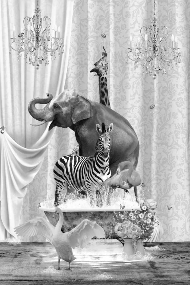 Wild Animals Bathtub Party by Sue Skellern — canvas wall art