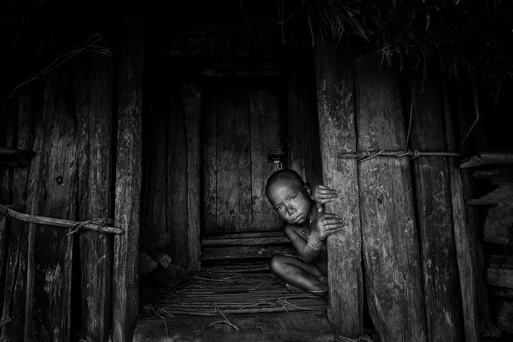 Shy Child's Gaze by Gunarto Song — canvas wall art