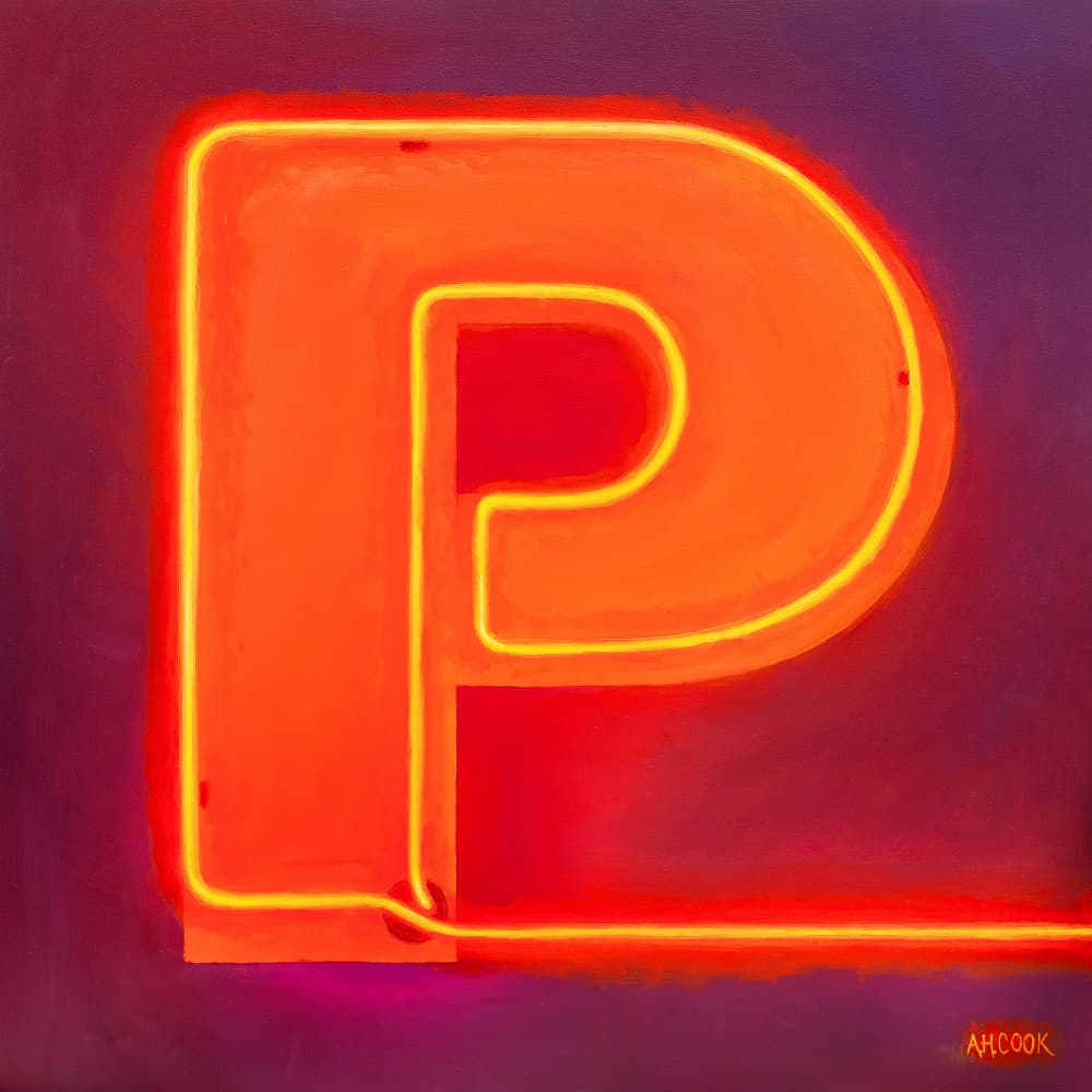 Vibrant Neon P by Amanda Hope Cook — canvas wall art
