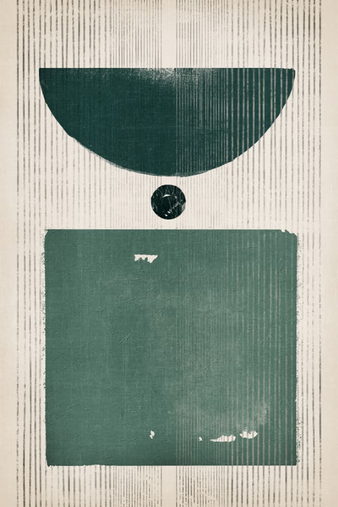 Green Geometric Balance by Ema Paraschiv — canvas wall art