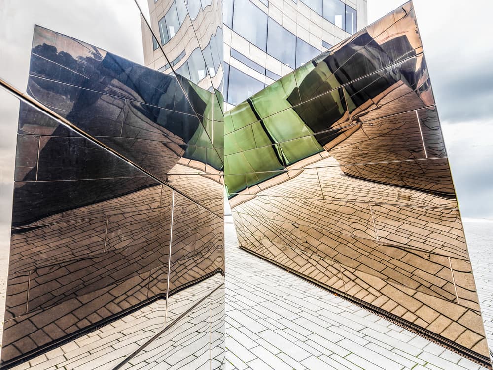 Dynamic Architectural Reflections by Luc Vangindertael (laGrange) — canvas wall art