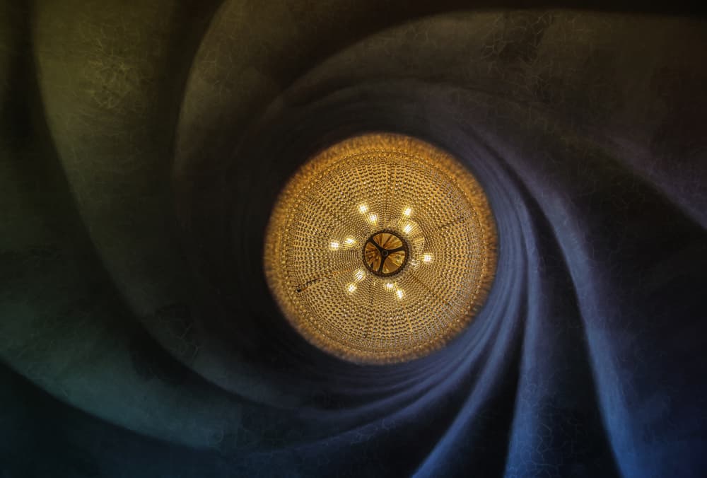 Ornate Spiral Chandelier by Ariel Ariel — canvas wall art