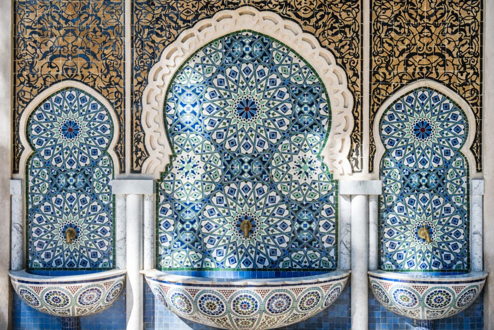 Moroccan Tiled Water Features by Photolovers — canvas wall art