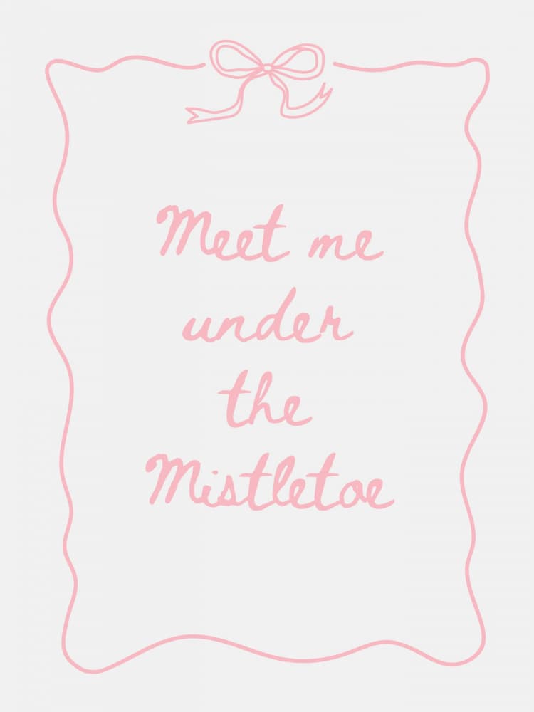 Pink Mistletoe Wish by Jolly and Dash — canvas wall art