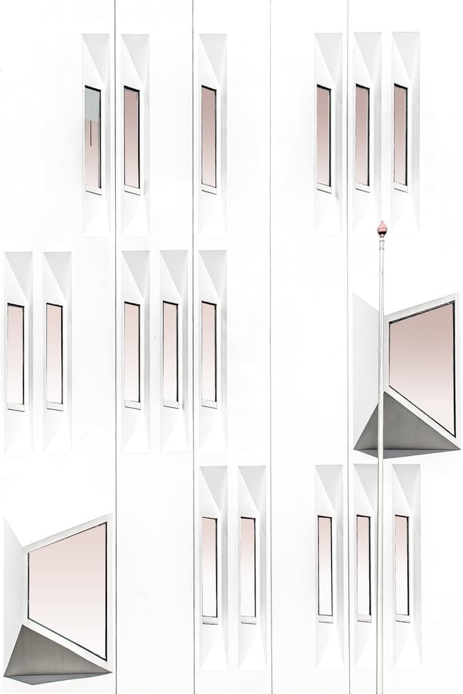 White Geometric Facade by Anita Martin AnnaPileaFotografie — canvas wall art