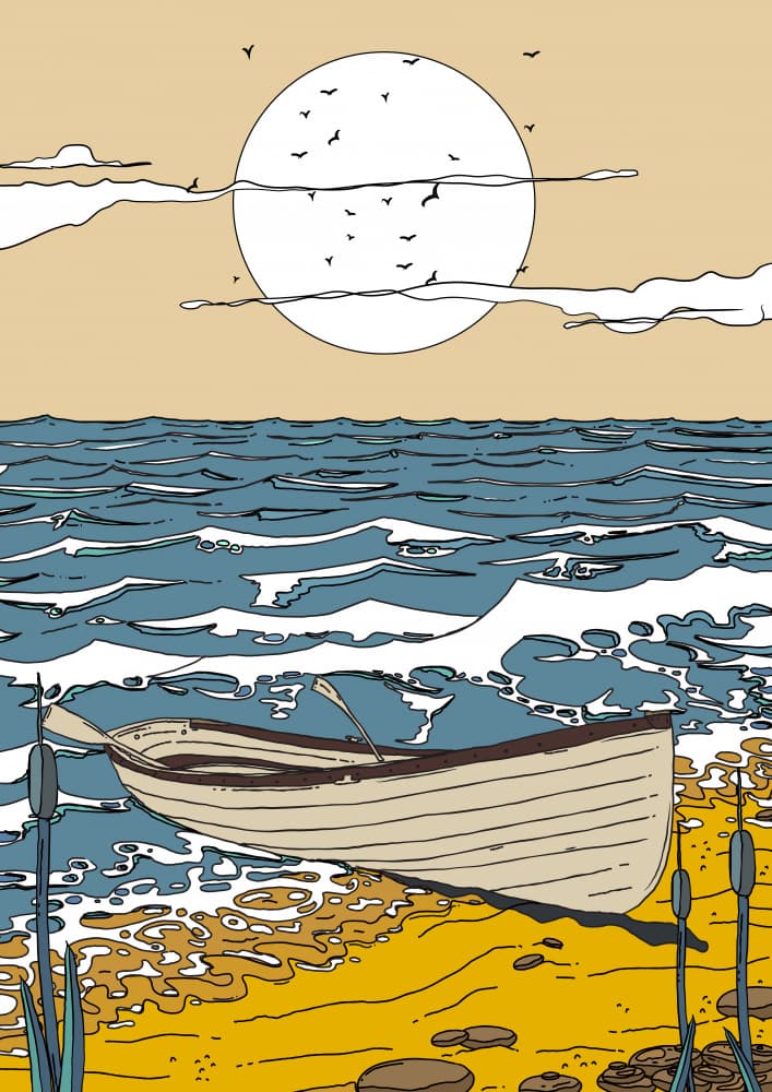 Rowboat on Golden Shore