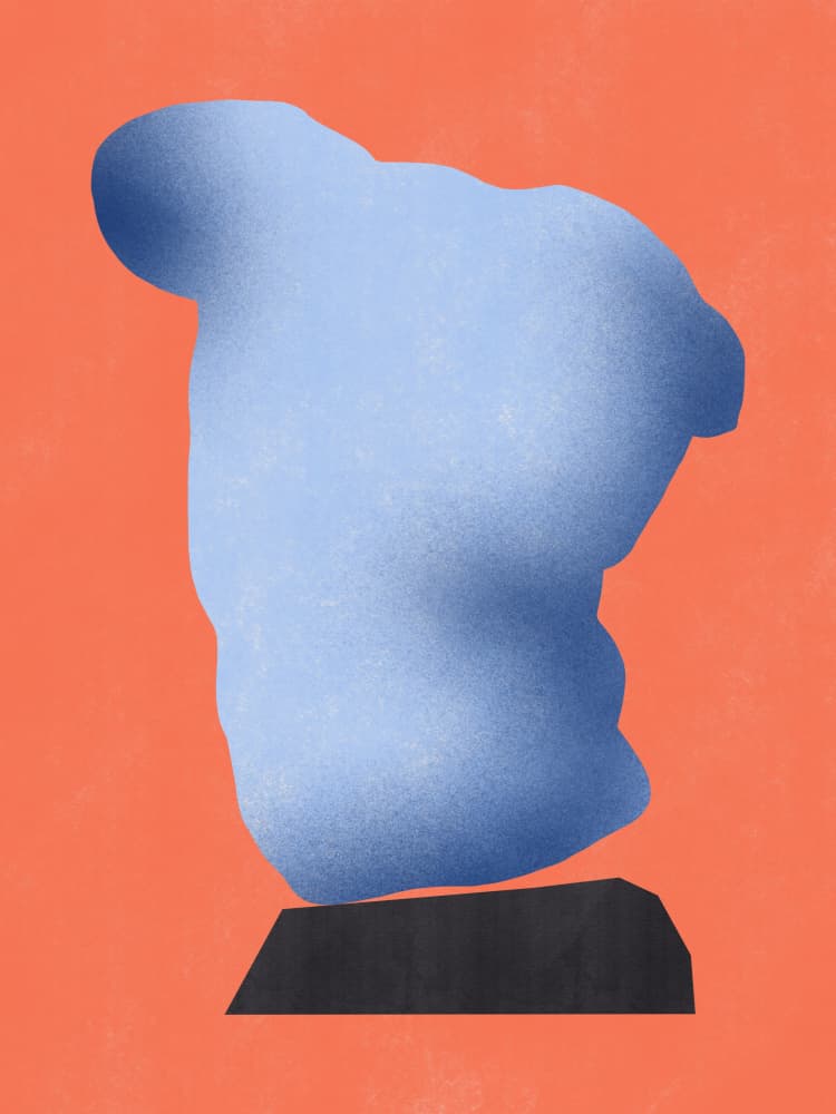 Blue Minimalist Torso by Little Dean — canvas wall art