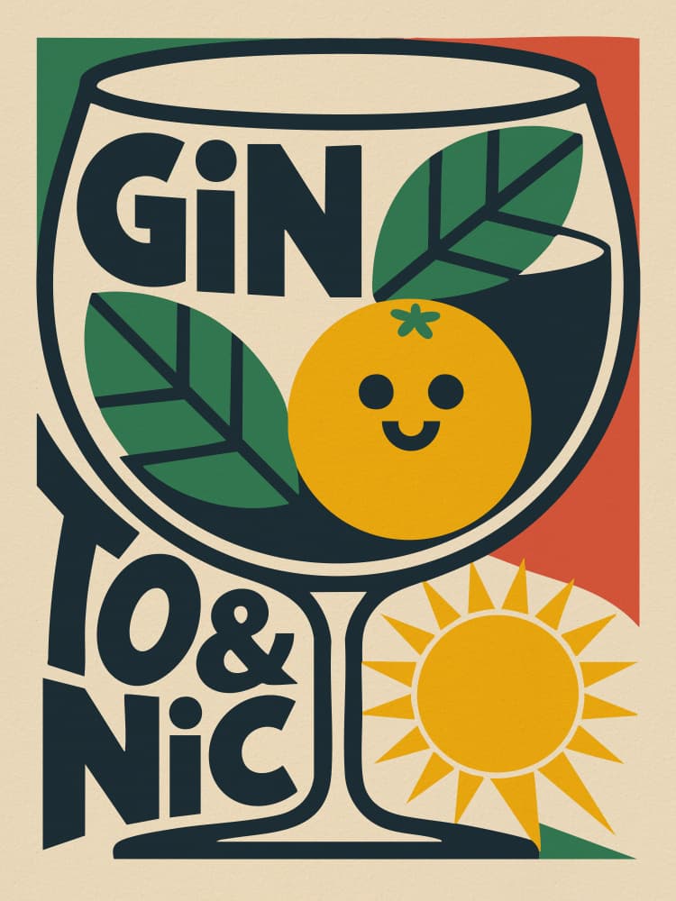 Happy Gin and Tonic by Andreas Magnusson — canvas wall art