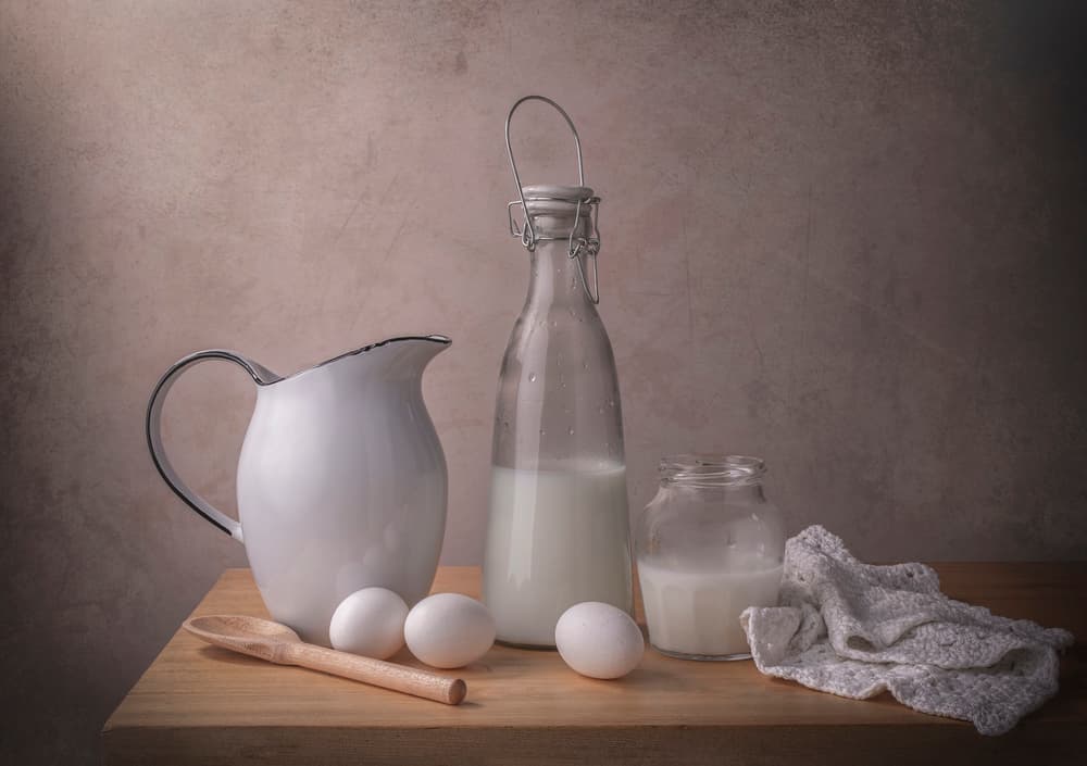 Farmhouse Milk and Eggs by Margareth Perfoncio — canvas wall art