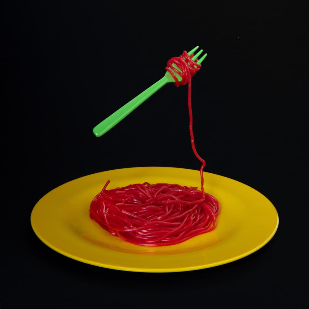 Red Candy Spaghetti by FranzStaab — canvas wall art