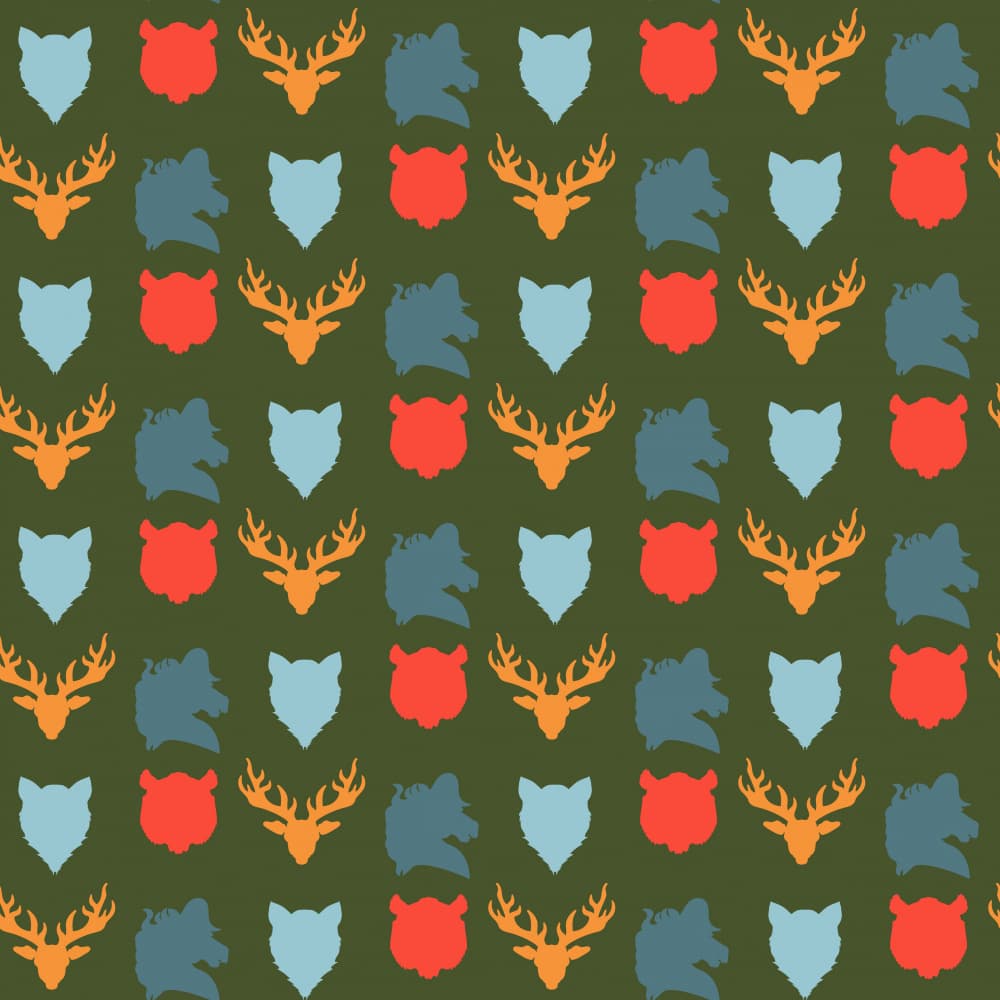Forest Animal Pattern by Marika Barsrsind — canvas wall art