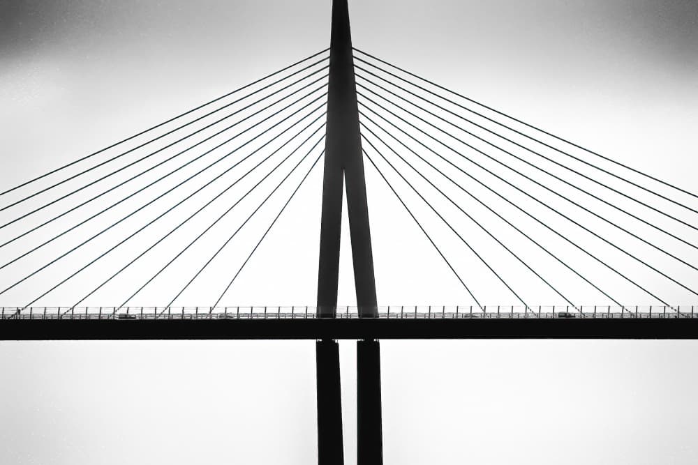 Modern Bridge Symmetry by Michel Groleau — canvas wall art