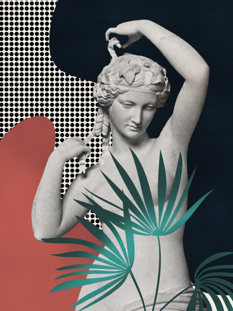 Abstract Tropical Statue by Little Dean — canvas wall art