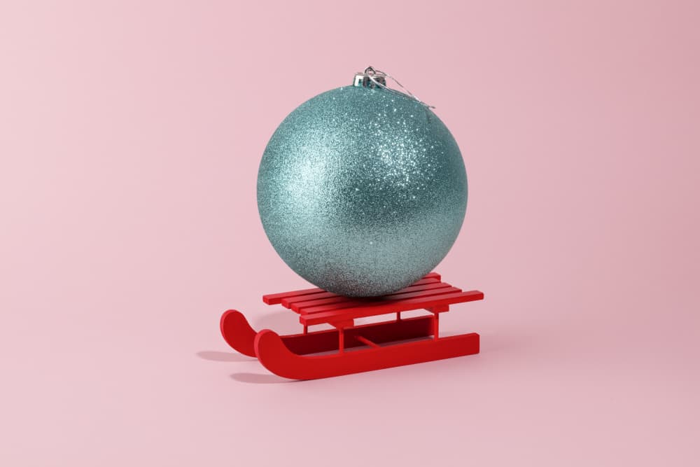 Sparkling Christmas Sled by Julia Ramiro — canvas wall art