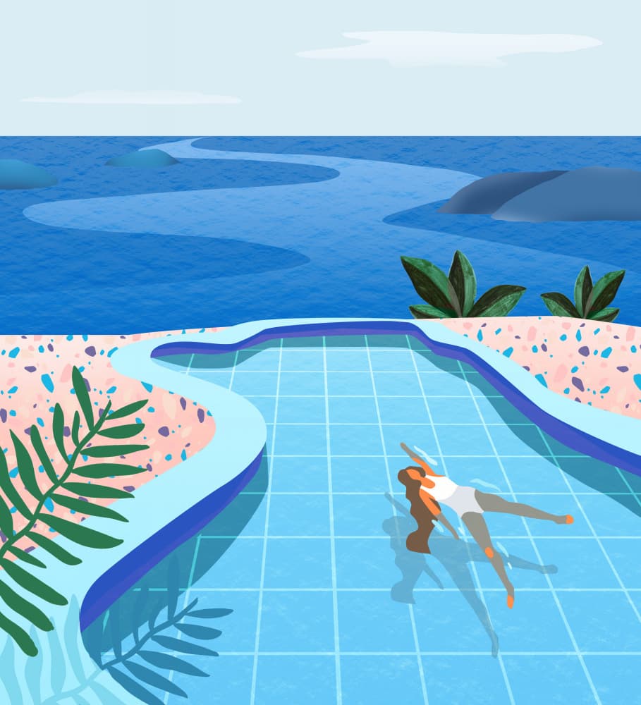 Girl in Pool by Petra Lizde — canvas wall art