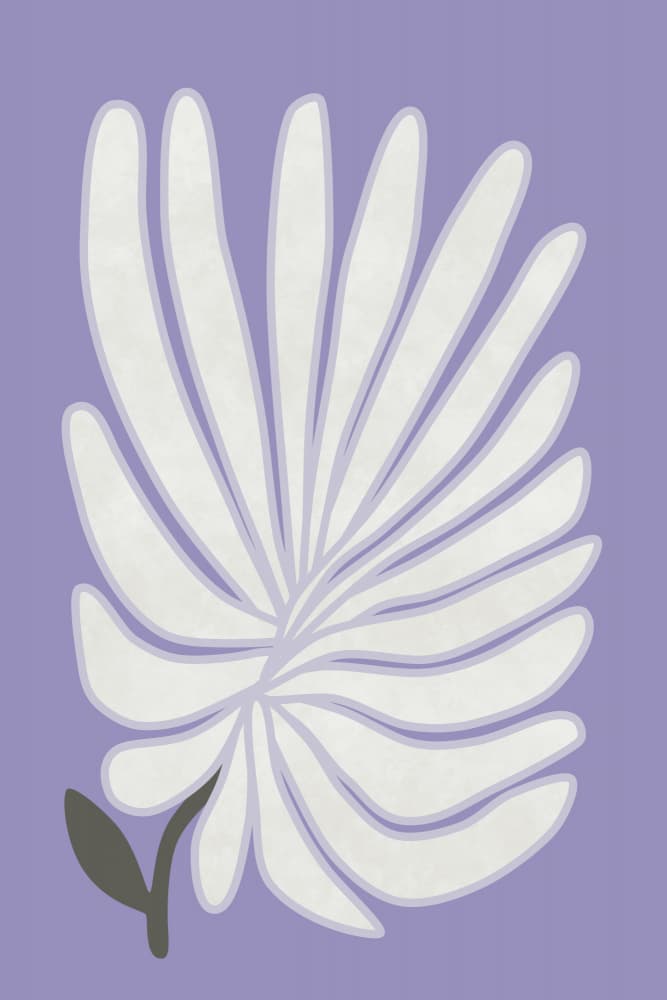 Minimalist Lavender Leaf by amini54 — canvas wall art