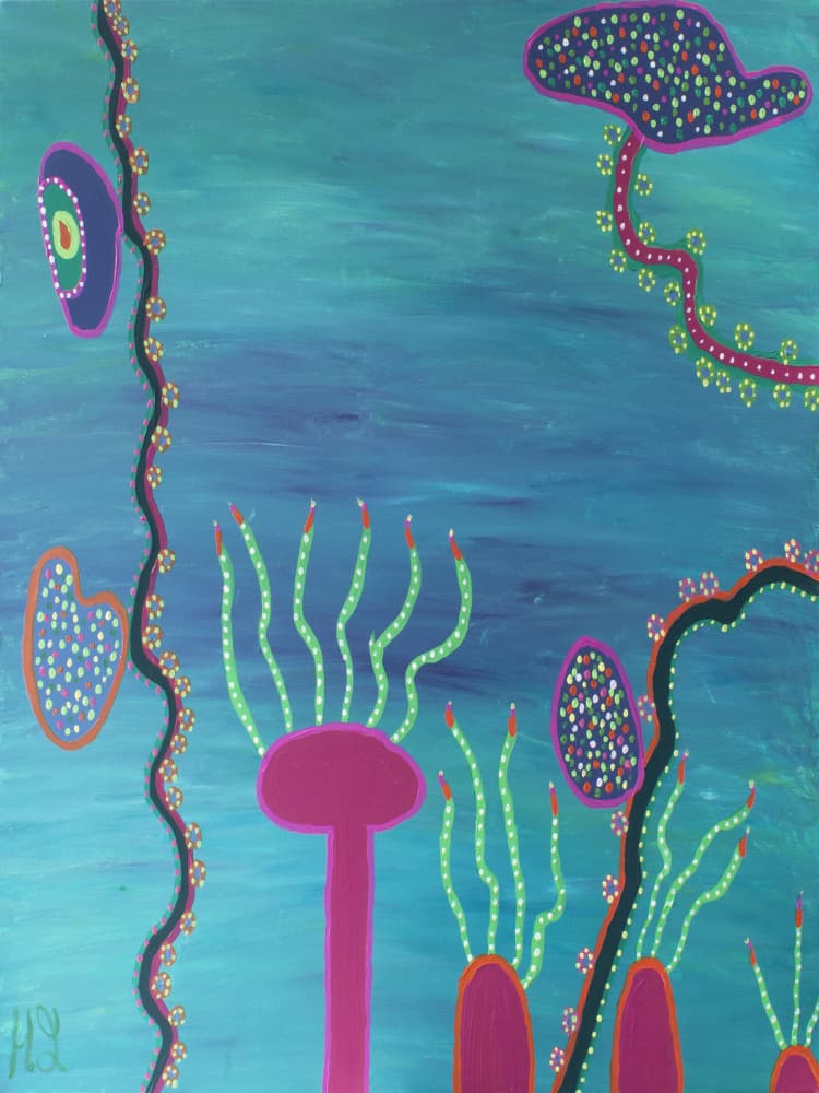 Vibrant Underwater Garden by Helen Joynson — canvas wall art