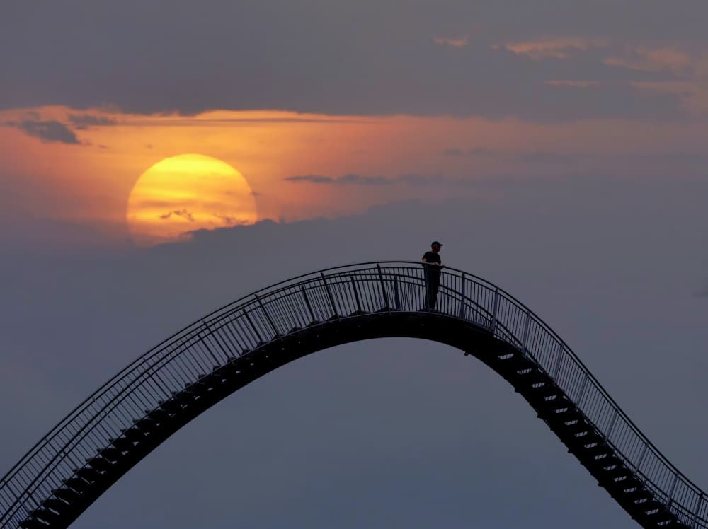 Twilight Bridge Silhouette by Karin Kilb — canvas wall art