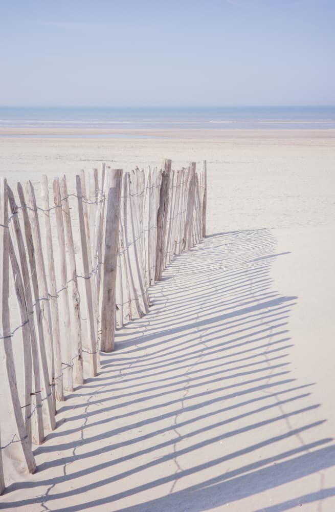 Beach Fence Shadows by Christa Stroo — canvas wall art