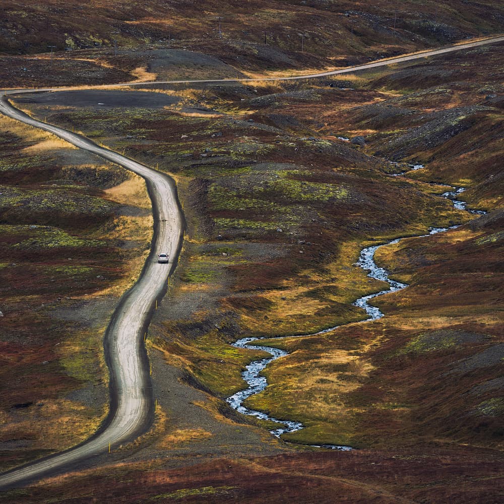 Winding Road Mountain River by swapnil deshpande — canvas wall art