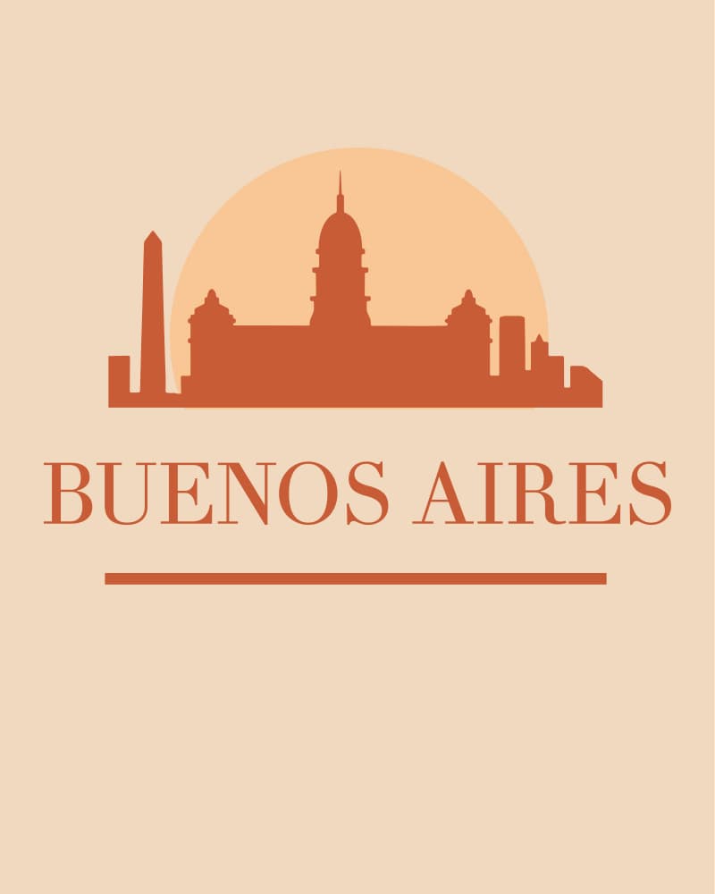 Buenos Aires City Silhouette by Emiliano Deificus — canvas wall art