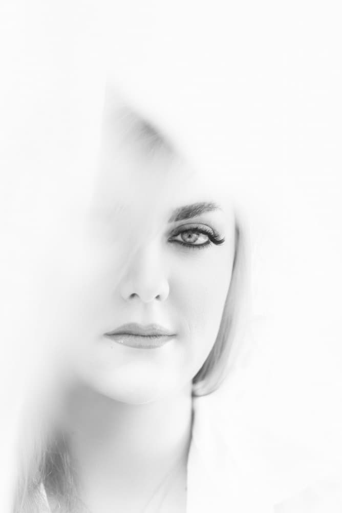 Mysterious Monochrome Gaze by Saeed Zamani — canvas wall art