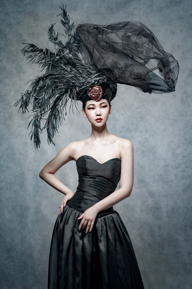 Woman in Black Couture by Photographer — canvas wall art