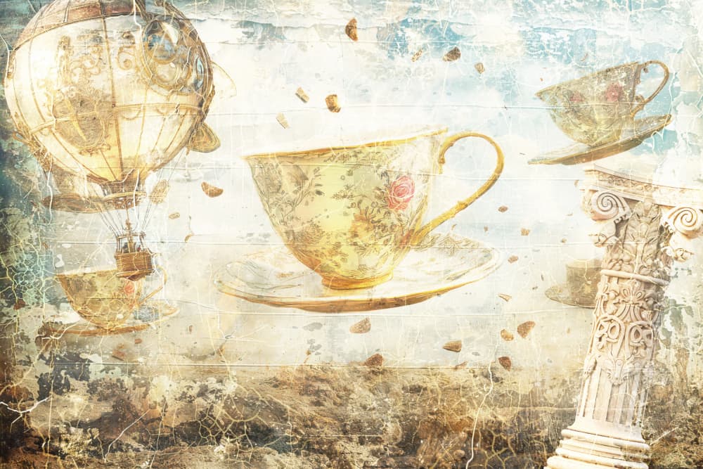 Floating Teacups Dream by Rafal Kulik — canvas wall art