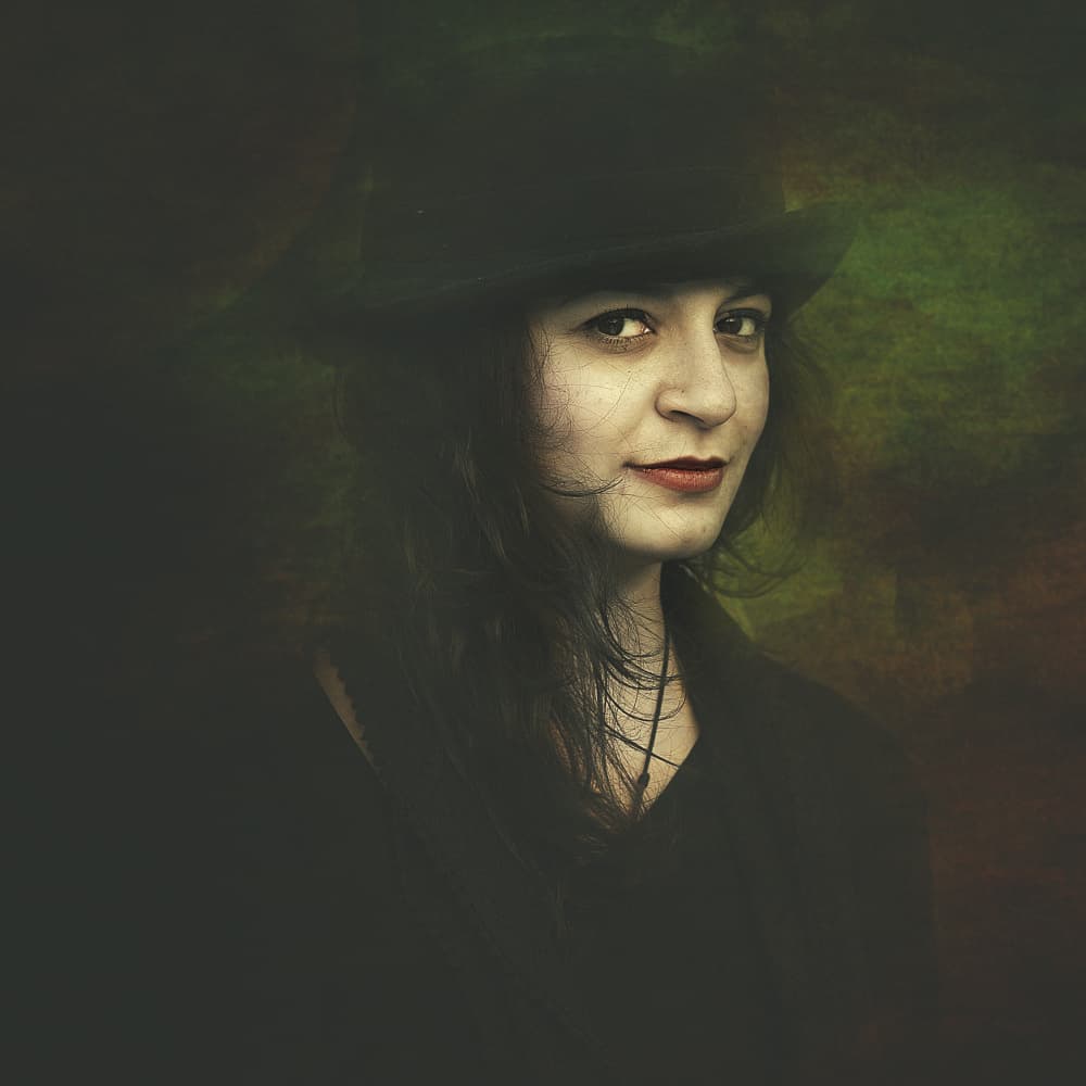 Mysterious Woman Fedora by nebula — canvas wall art