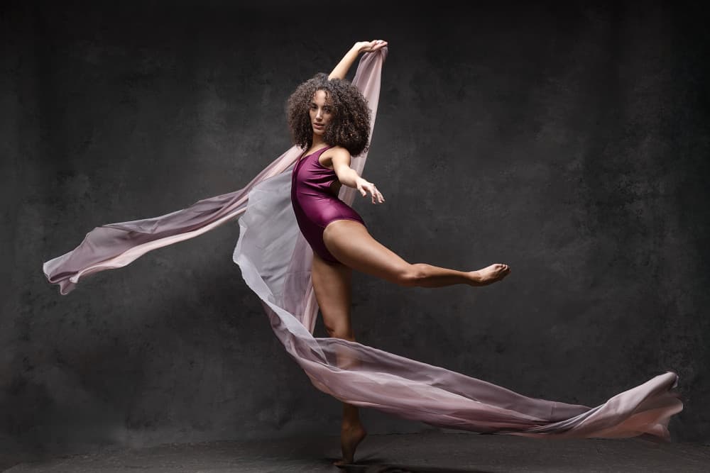 Graceful Dancer Flowing Fabric by Joan Gil Raga — canvas wall art