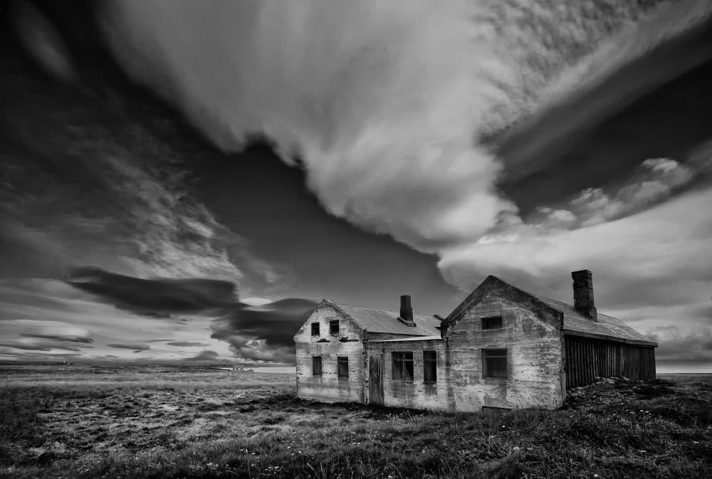 Abandoned House Dramatic Sky by Þorsteinn H. Ingibergsson — canvas wall art