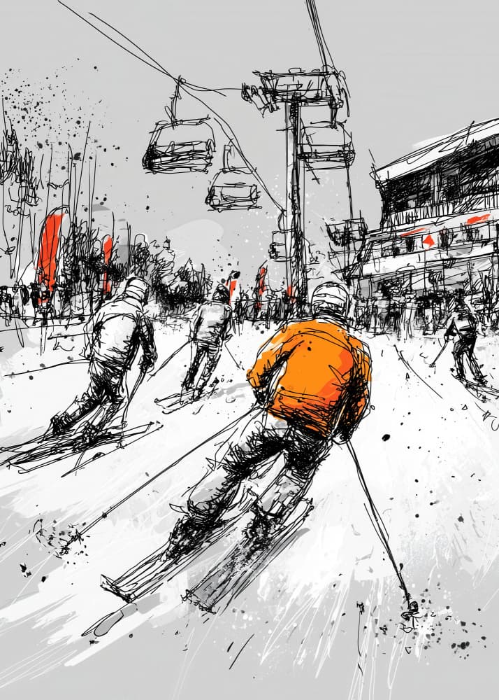 Dynamic Skiing Action by Justyna Jaszke — canvas wall art