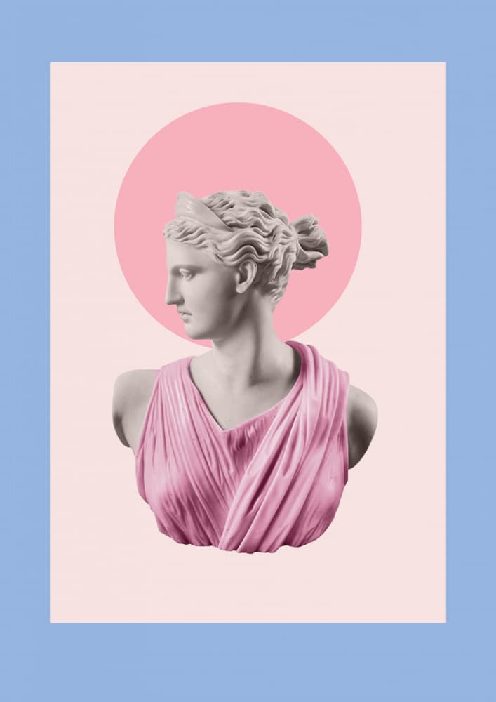 Pink Goddess Bust by Talitha McQueen — canvas wall art