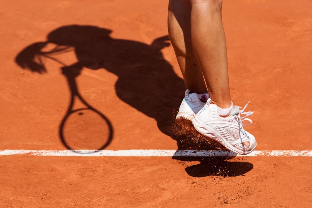 Clay Court Tennis Action by Hervé Loire — canvas wall art