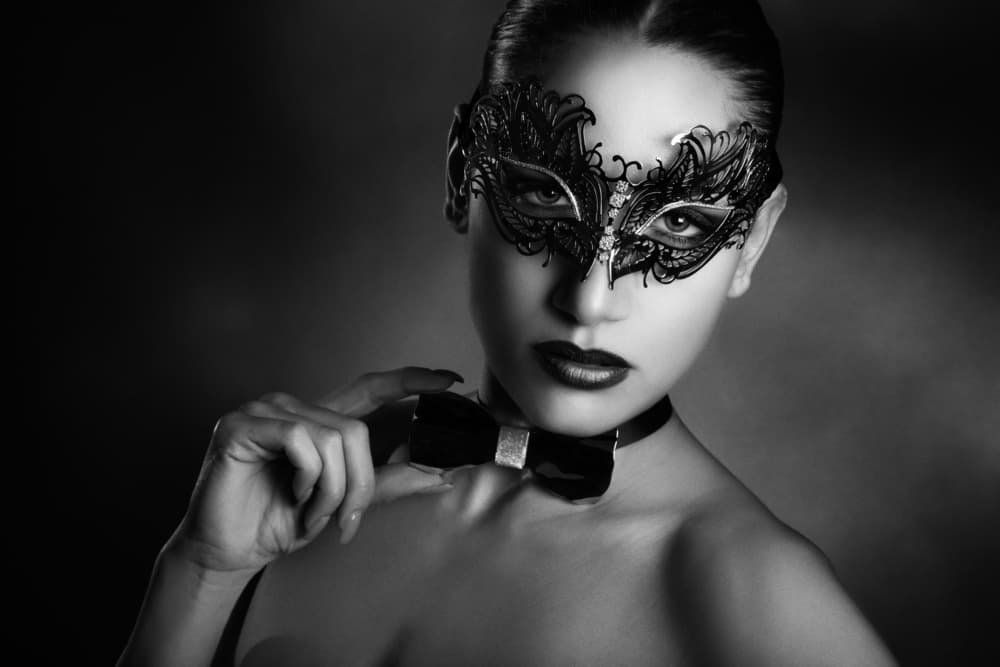 Elegant Masked Woman by Peppe Tambè — canvas wall art