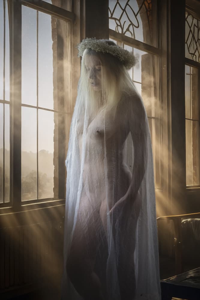 Ethereal Veiled Woman by Christian Kurz — canvas wall art