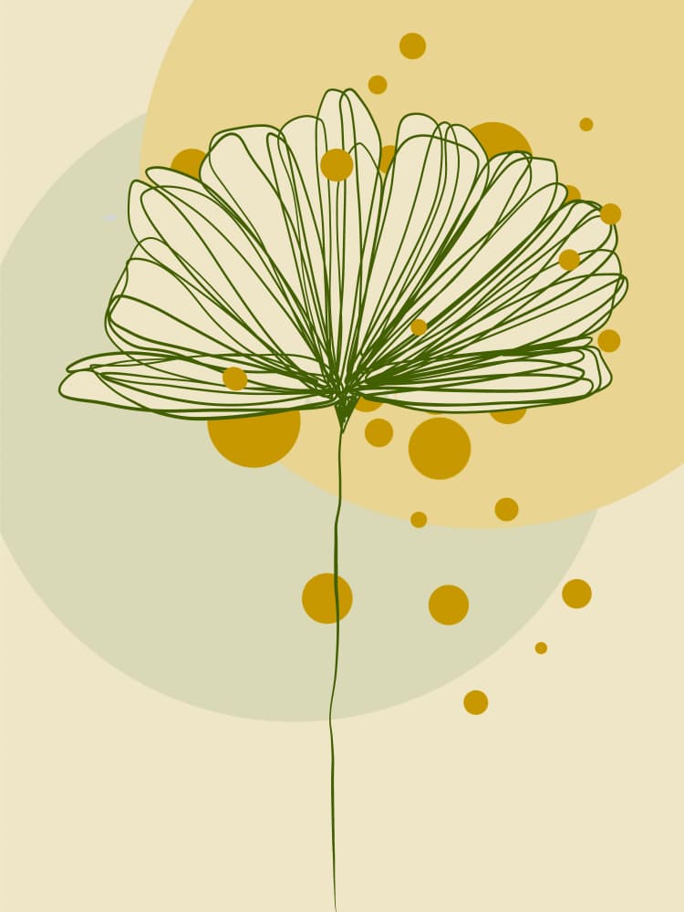 Golden Dot Flower by Ankie Kooi — canvas wall art