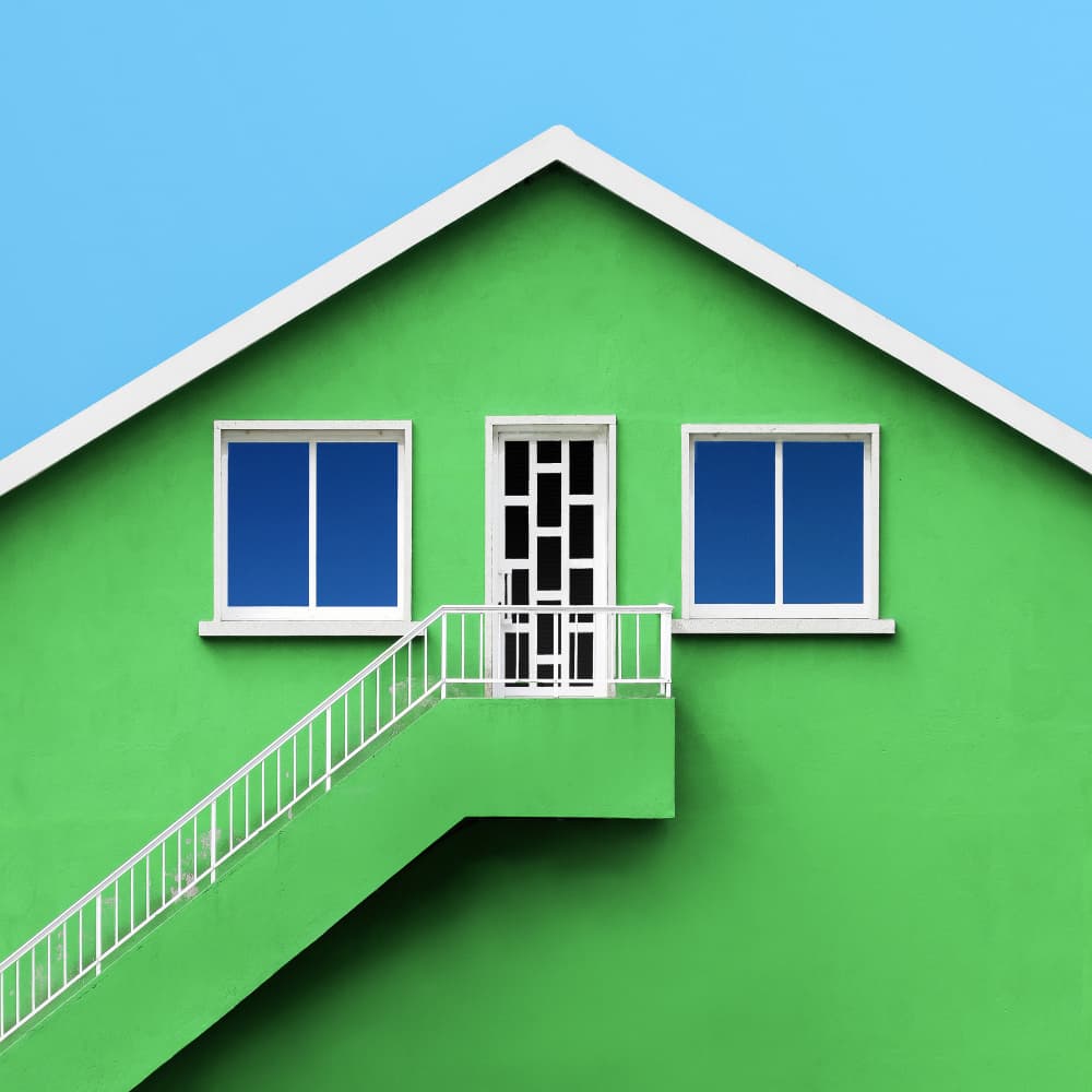 Green House Blue Sky by Alfonso Novillo — canvas wall art