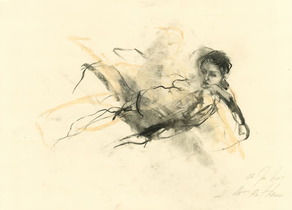 Graceful Nude Sketch by Ute Rathmann — canvas wall art