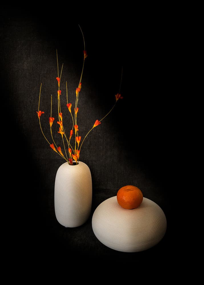Minimalist Orange Display by Annie Poreider — canvas wall art